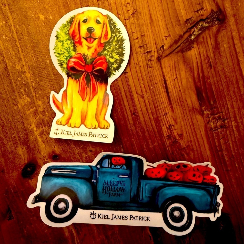 Kiel James Patrick Dog and Truck Sticker Set